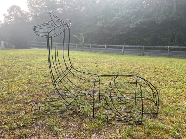 Mossed Sitting Deer or Wire Frame